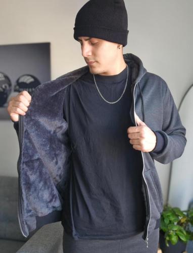 Campera con Piel Jersey Hombre - Miniatura 2