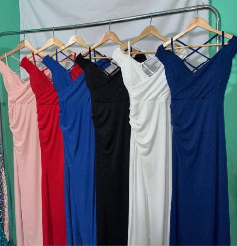 Vestido Liso con Magas de Fiesta - Miniatura 3