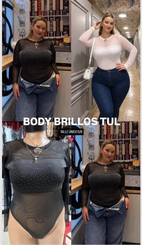 Bodys con Stras de Tul Manga Larga - Miniatura 3