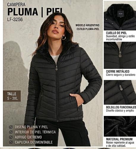 Campera de Pluma con Piel
