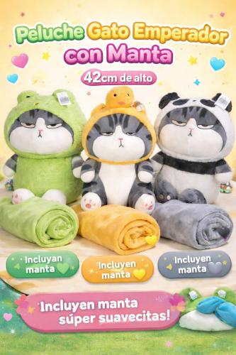 Peluche Gato Emperador con Manta