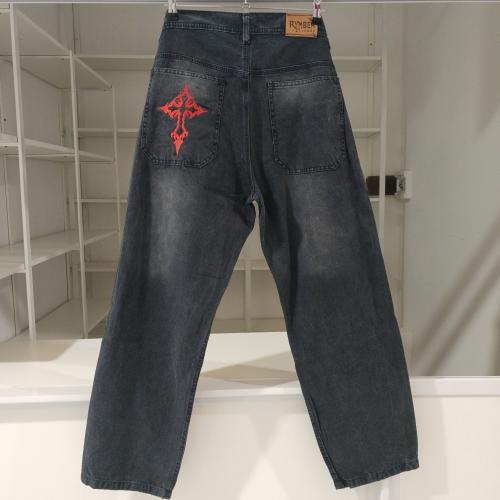Pantalón Baggy Bordado Street & Cruz del Diablo - Gris Matizado