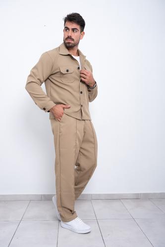 Pantalón +camisaco Sastrero de Invierno Camel - Miniatura 5