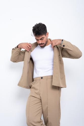 Pantalón +camisaco Sastrero de Invierno Camel - Miniatura 6