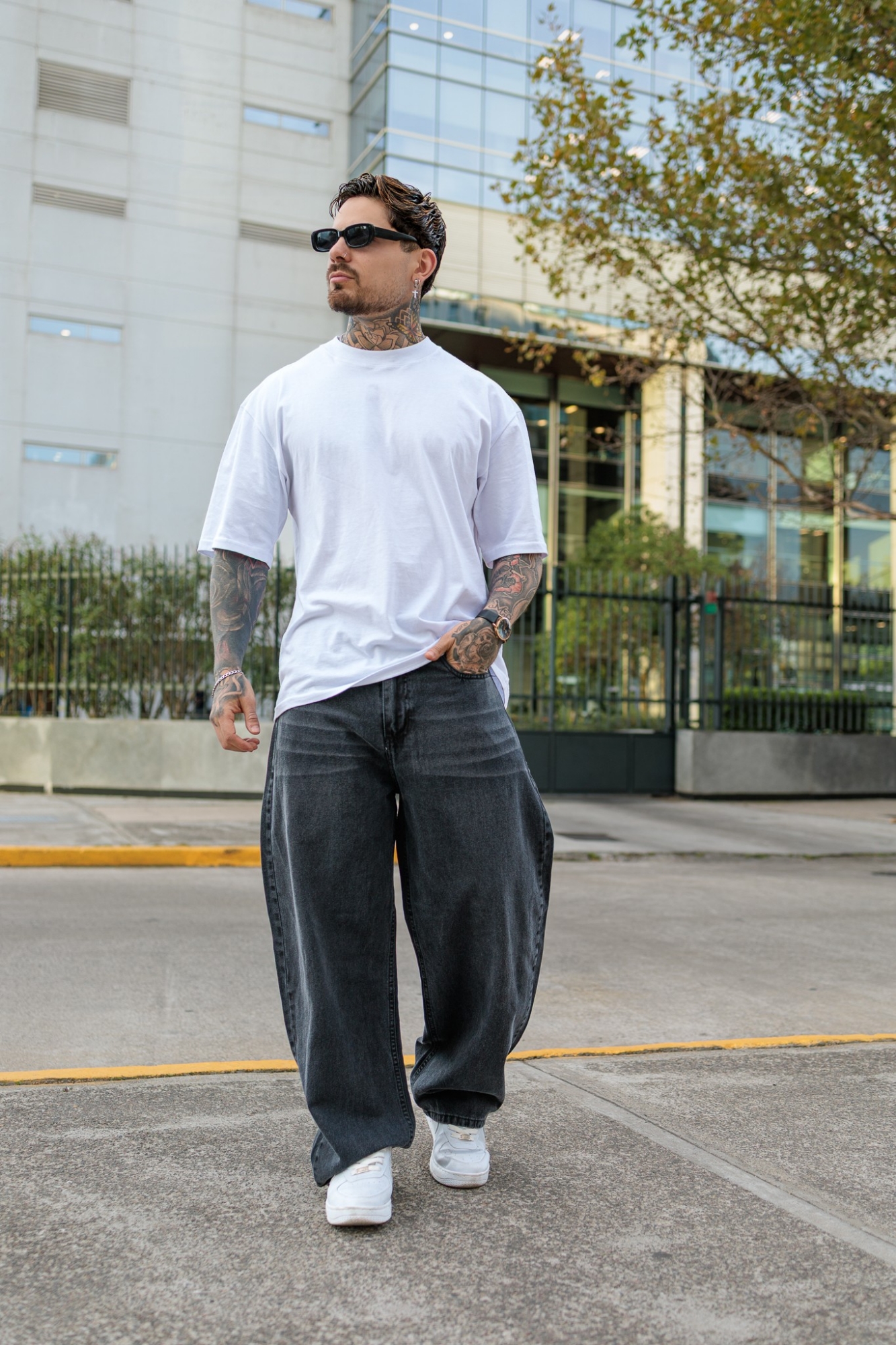 Baggy Barrel Dark Gris Nevado +localizado con Bordado - Imagen 3
