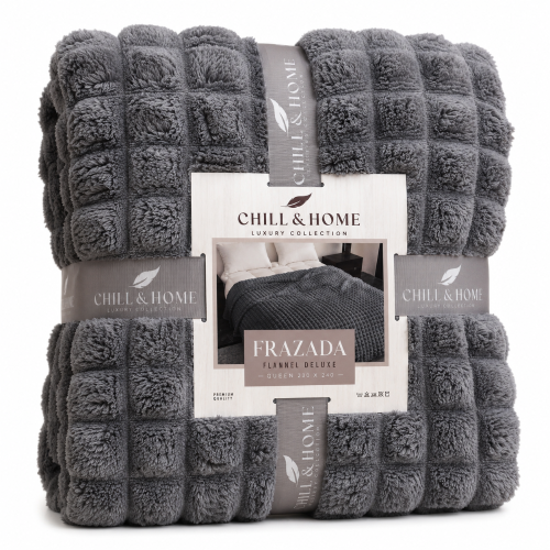 Frazada Chill & Home Flannel Deluxe Cuadraditos Queen - Miniatura 5