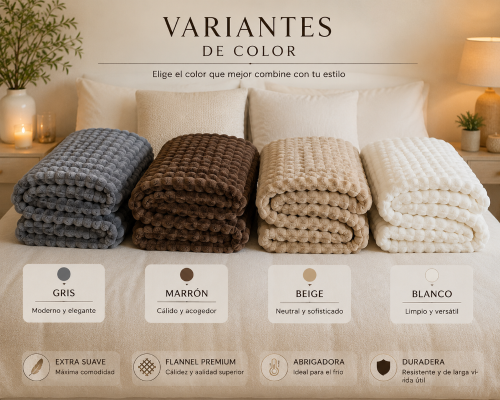 Frazada Chill & Home Flannel Deluxe Cuadraditos Queen - Miniatura 6