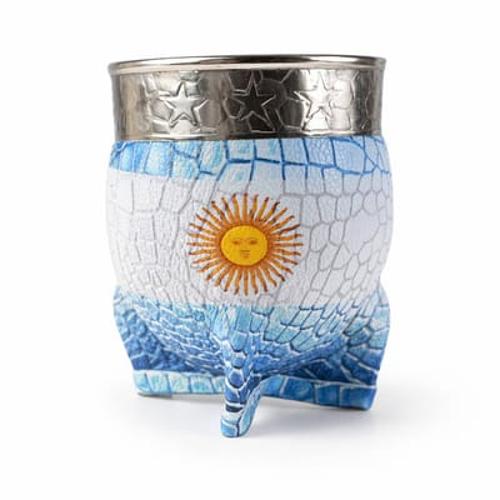 Mate Imperial de Cuero  Argentina con Virola de Alpaca - Miniatura 3