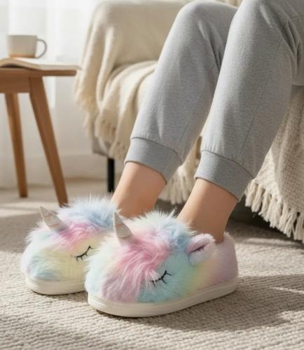 Pantufla Unicornio 30a35 Importadas  Suela Costurada