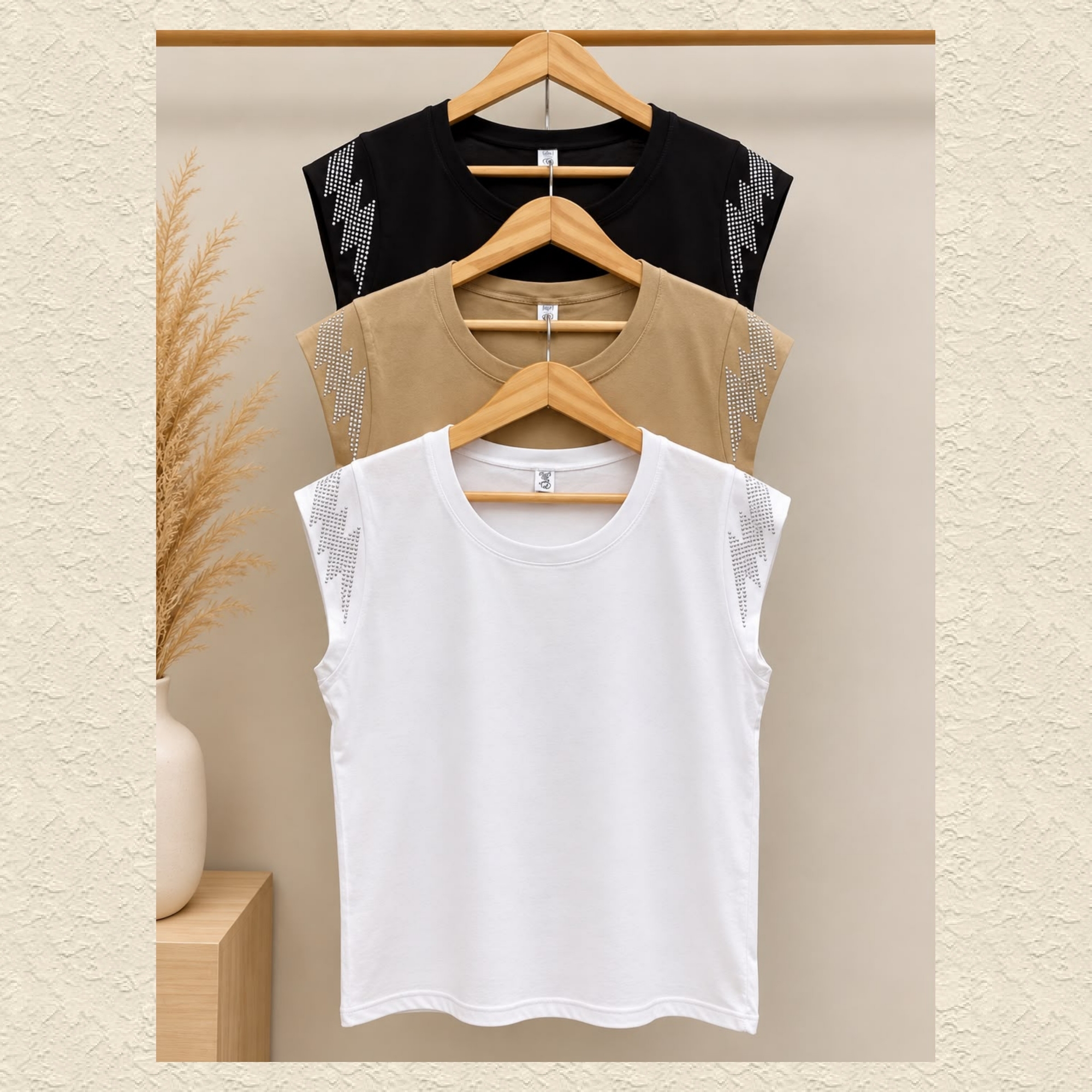 Musculosa Manga Japonesa con Strass - Imagen 2