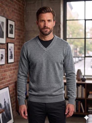 Sweater Cuello V (varios Colores) de Lana