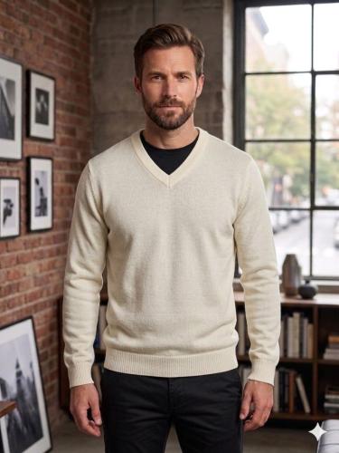 Sweater Cuello V (varios Colores) de Lana