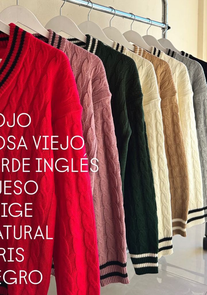 Swete con Trenza de Lan Acrílico - Imagen 3