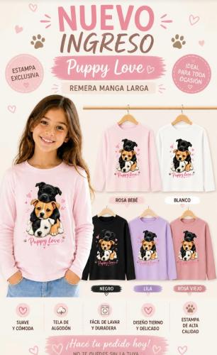 Camiseta de Nena Puppy Love