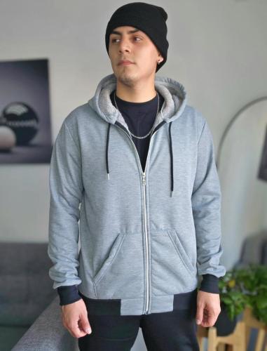Campera Jersey con Piel al Tono
