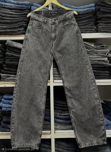 Pantalon Baggy Liso Gris Nevado Oscuro  New