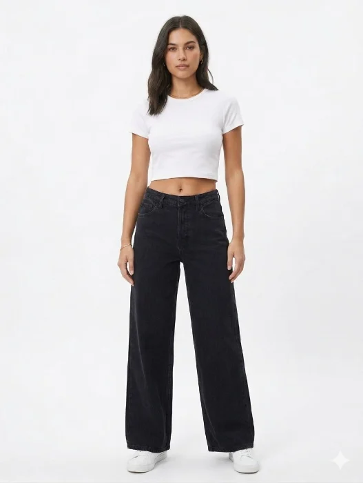 Pant: Wide_leg Tiro Medio Art: One