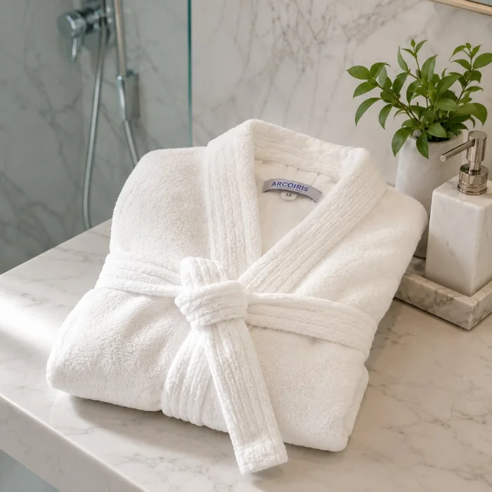 Bata de Baño  Arcoíris 100% Algodón | Blanco | 400 Gr. Premium