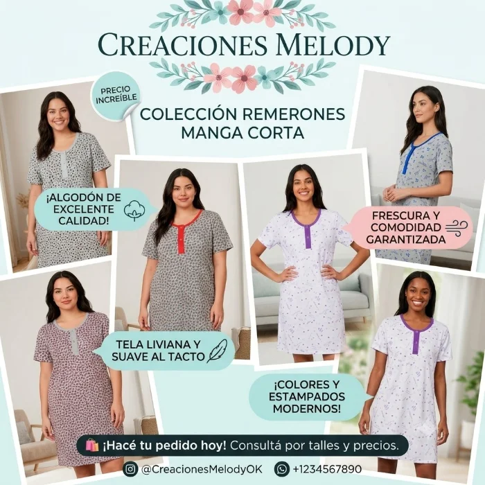 Remeron Manga Corta de Algodon