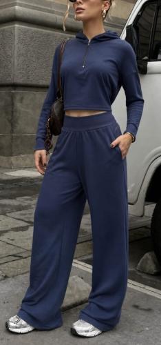 793_ Conjunto Buzo C/ Capucha +palazzo  Rib Brushed