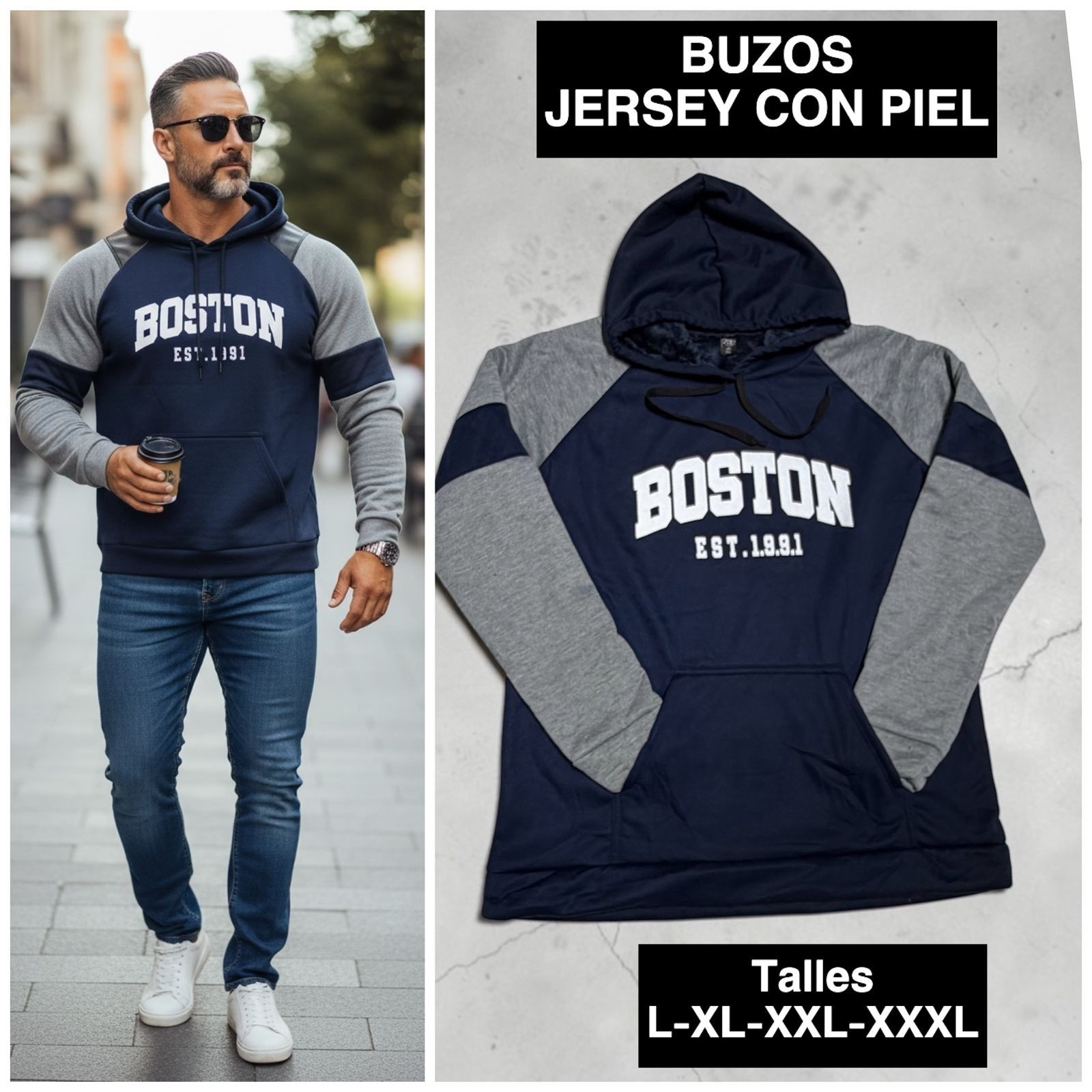 Buzos Combinados de Jersey con Piel - Imagen 3
