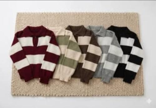Chombas Rayadas Cardigan Lana Frizada