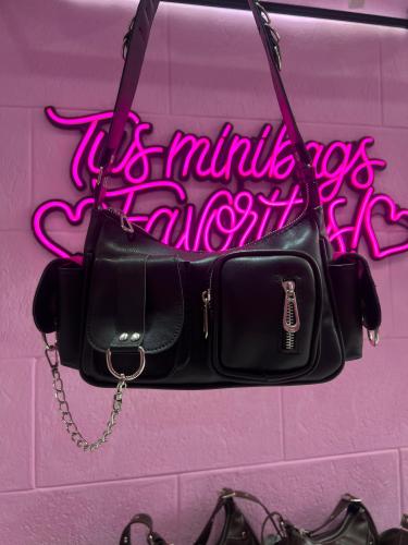 Cartera Mini Bag Cargo Bolsillos Baguette Cuero Pu - Miniatura 2