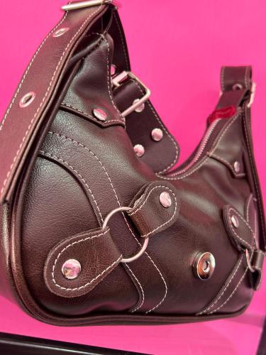 Cartera Mini Bag Marrón Baguette - Miniatura 3