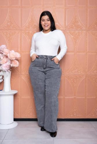 Jeans Wide Leg Gris Nevado - Miniatura 3