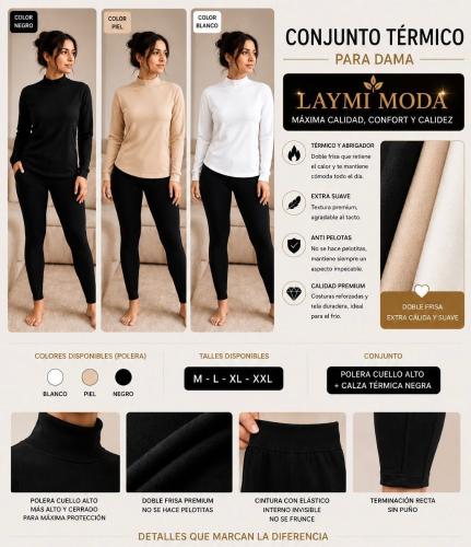 Conjunto Térmico Mujer Polera y Calza. Calidad Premium