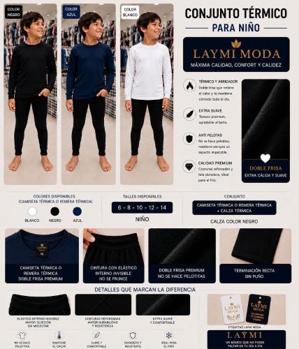 Conjunto Térmico para Niño Camiseta y Calza.  Calidad Premium
