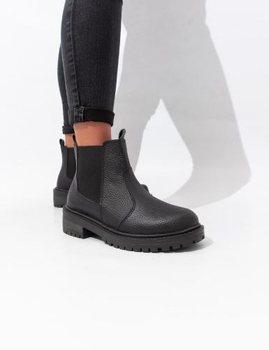 Bota Corta Elastico Cuero Vacuno Base Tr  Negro Suela Lupe - Miniatura 3