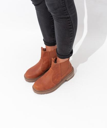 Bota Corta Elastico Cuero Vacuno Base Tr  Negro Suela Lupe - Miniatura 5