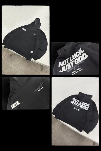 Hoodie Oversize Frisado Cristiano Negro - Miniatura 3