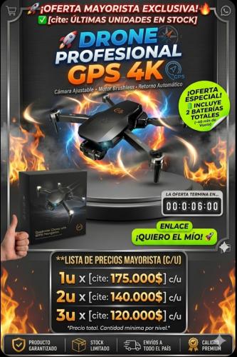 Drone 4k  Gps Retorno Automatico - Miniatura 3