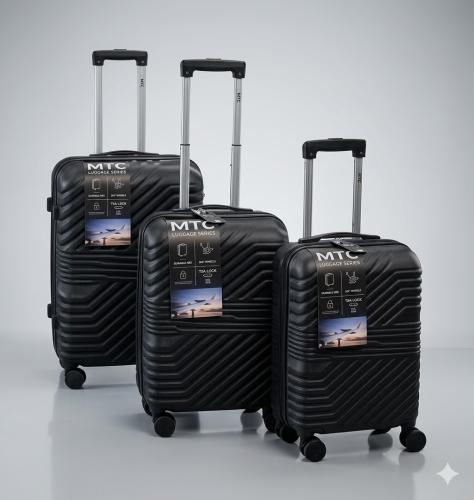 Set X 3 Valijas Rígidas Ruedas Giratorias Mtl - Miniatura 3