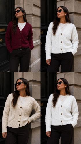Cardigan de Lana Fancy Frisado - Miniatura 2