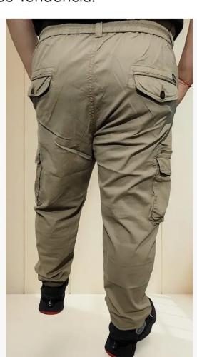 Pantalones Cargo de Gabardina Frisado