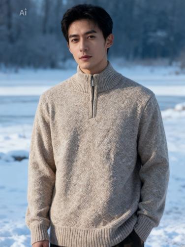 Sweater Medio Cierre Frizado Grueso de Hombre Importado - Miniatura 2