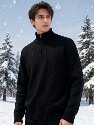 Sweater Medio Cierre Frizado Grueso de Hombre Importado - Miniatura 5