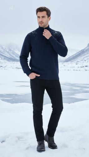 Sweater Medio Cierre Frizado Grueso de Hombre Importado - Miniatura 6
