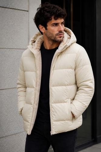 Campera con Piel Tipo Uniclo