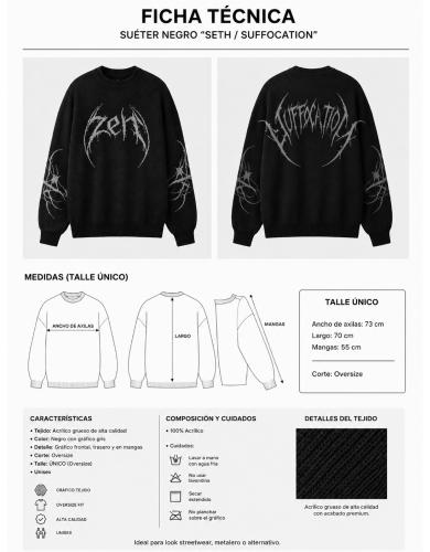 Sweater Hombre Oversize Gráfico Tejido Streetwear (zen) - Miniatura 2
