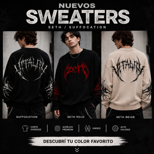 Sweater Hombre Oversize Gráfico Tejido Streetwear (zen) - Miniatura 3