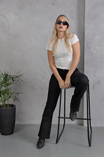 Reingreso Oxford Negro Liso! Elastizado - Miniatura 7