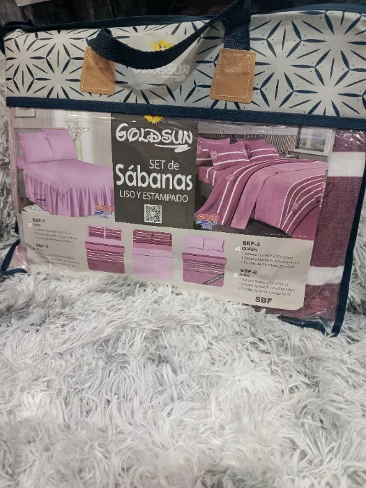 Sabana Goldsun 2 en 1 Juego Estampado y Liso Queen