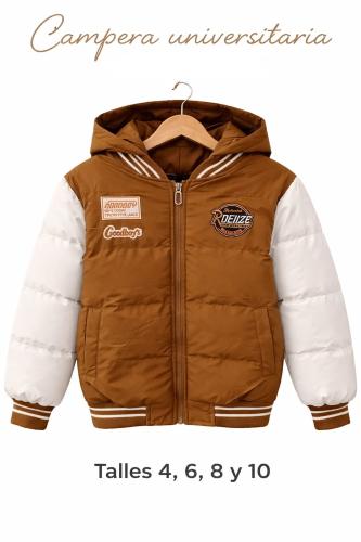 Campera Universitaria de Niño con Piel X Dentro