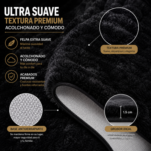 Alfombra Bubble  Antideslizante 1.00x1.30 Suave Premium Moderna - Miniatura 3