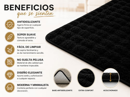 Alfombra Bubble  Antideslizante 1.00x1.30 Suave Premium Moderna - Miniatura 4