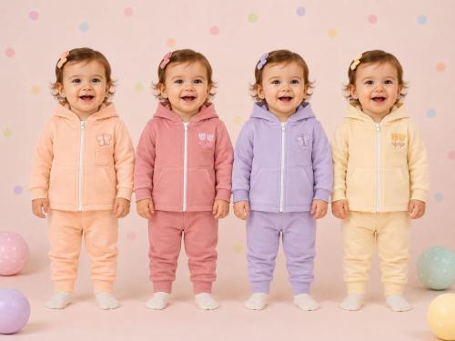 Conjunto Friza con Campera Nena Dreams T.(6-9-12-18 Meses) Art.828 Surtido de Colores